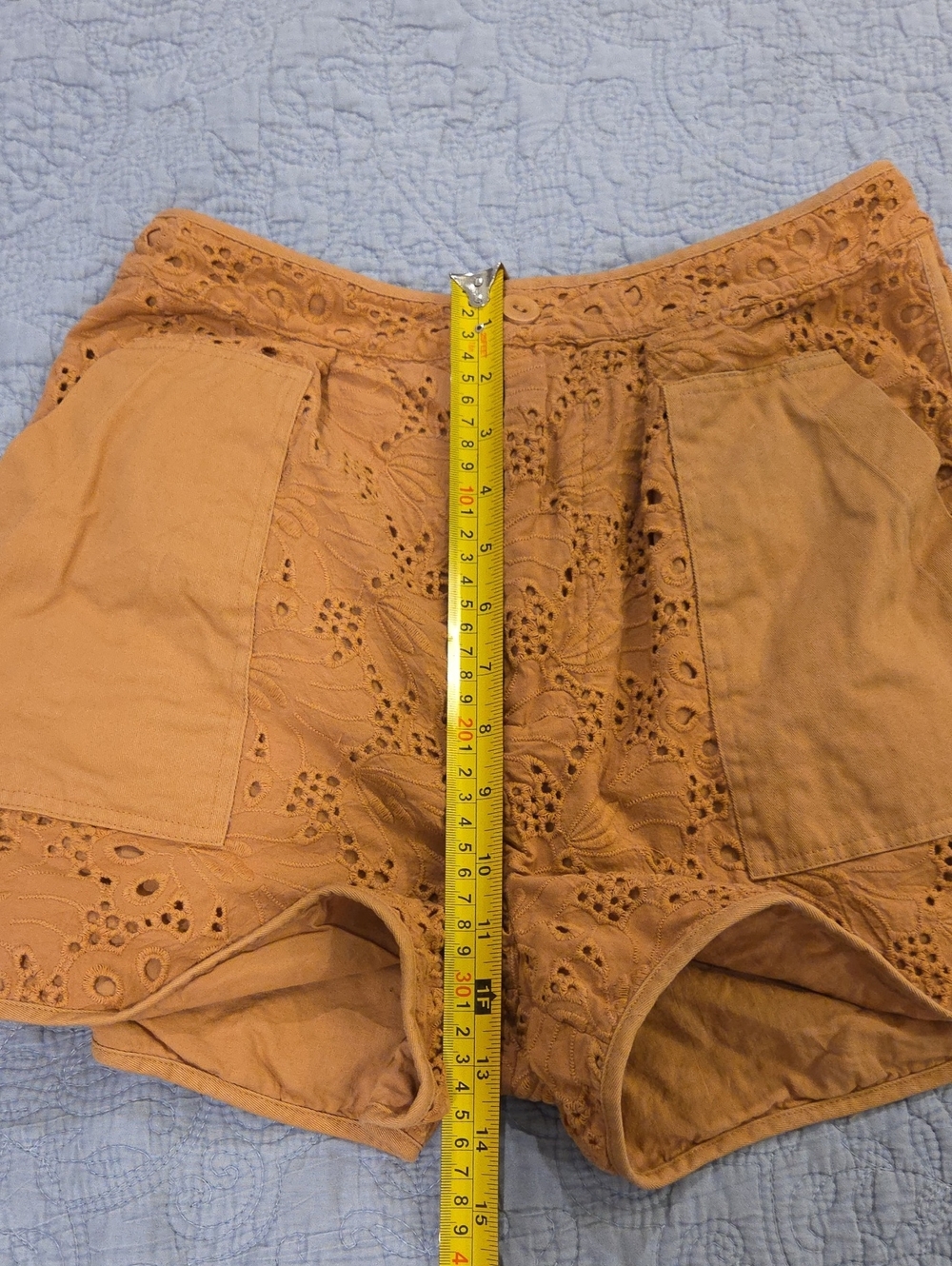Joie Lawren Cotton Eyelet Utility Shorts - Orange/Indian Tan - Size 8 (EUC) - Picture 9 of 11